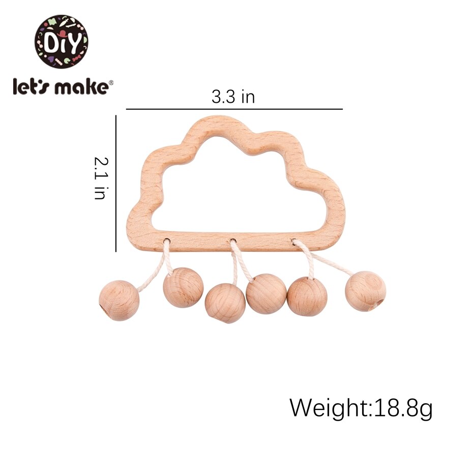 Wooden Baby Rattle Cute Baby Teether